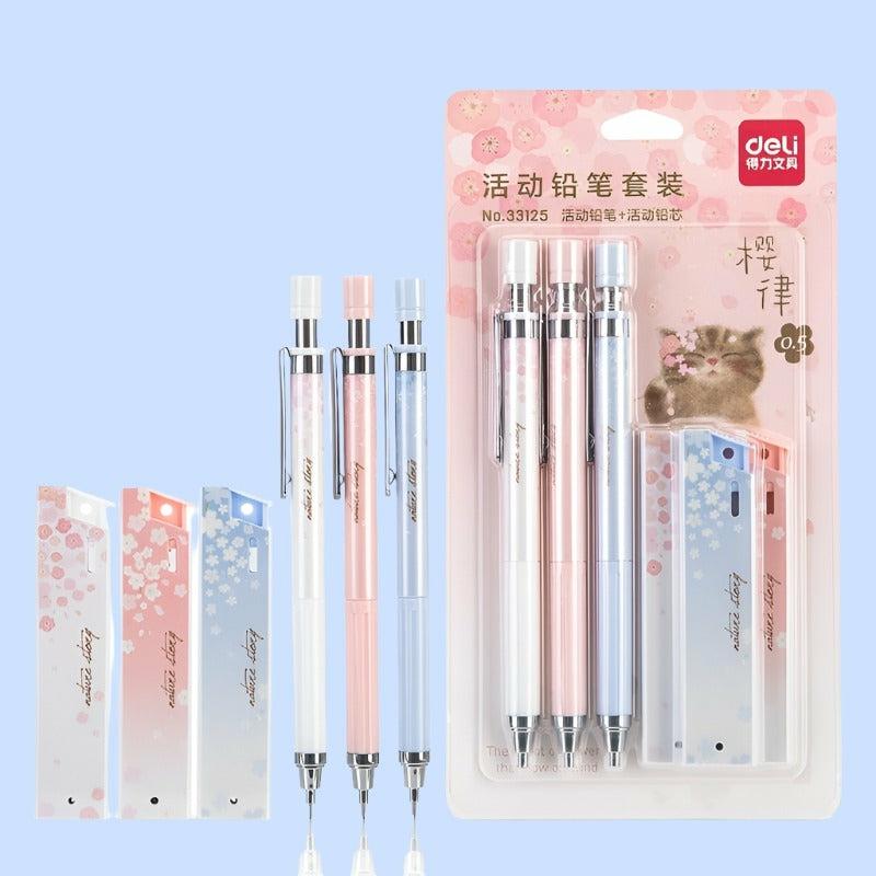 0.5Mm Lovely Fresh Cherry Sakura Mechanical Pencil Set  |  Desk Accessories Desk Accessories Desk Accessories