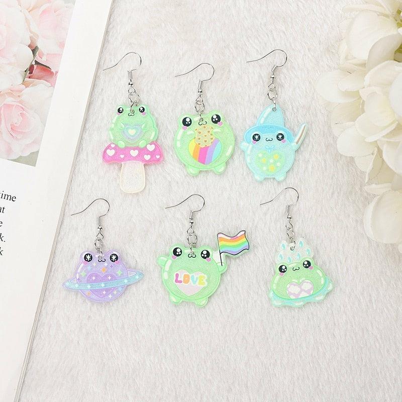 1Pair Cute Love Frog Resin Earrings  |  Jewellery Accessories Jewellery