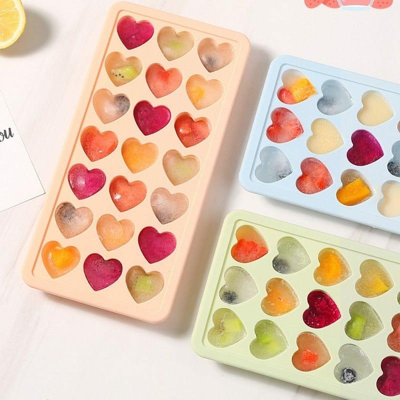 1Pc Silicone Heart Mold Bpa Ice Cube Tray  |  Kitchen & Bento Home Decor Kitchen & Bento