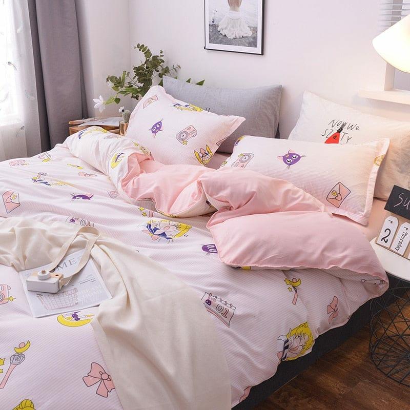 3/4Pcs Set Kawaii Anime Cotton Bedding Set  |  Bedroom Decor Bedroom Decor Bedroom Decor