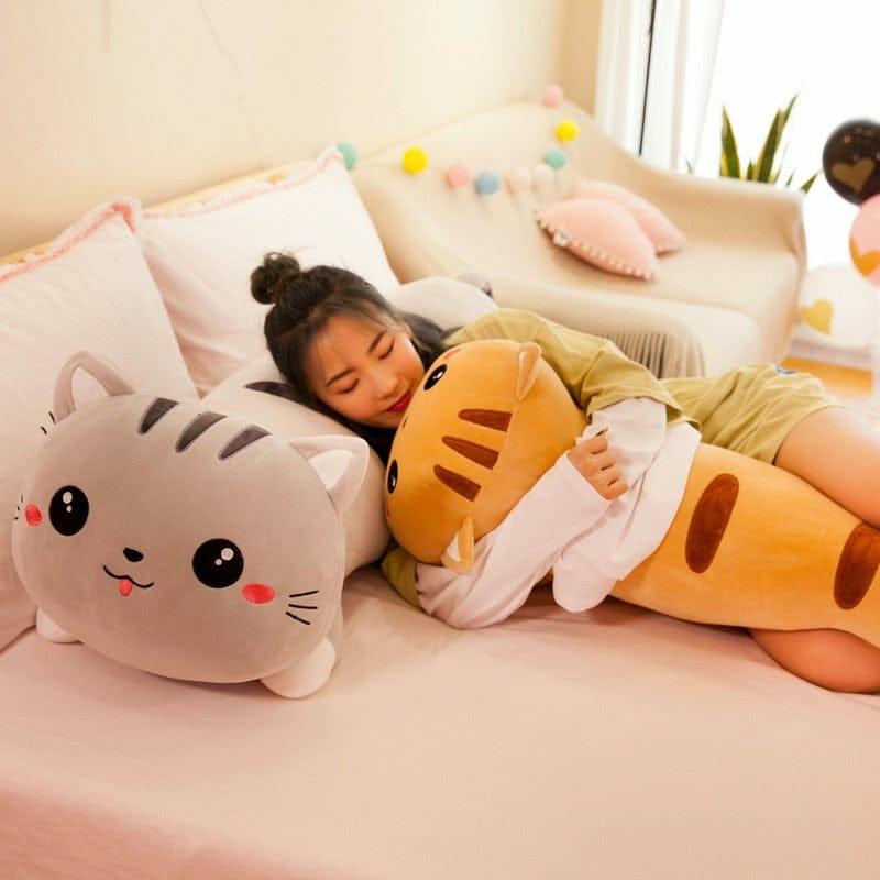 50/130Cm Bed Cuddle Kitty Cat Plushie  |  Plushies Home Decor Plushies