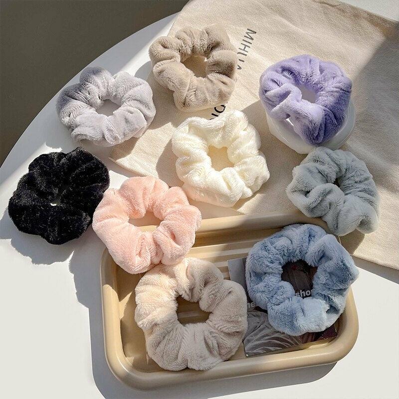 7Pcs Soft Plush Velvet Hair Scrunchies Set  |  Hair Accessories Accessories Hair Accessories