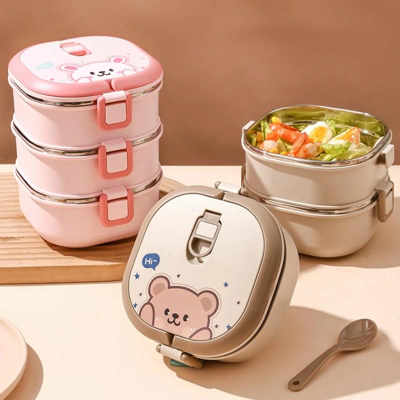 Bento Bear 304 Stainless Steel Insulated Lunch Box With Spoon  |  Kitchen & Bento Home Decor Kitchen & Bento