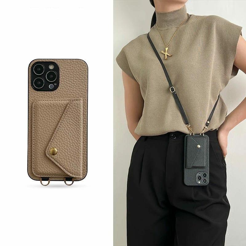 Crossbody Wallet Phone Case  |  Phone Cases Accessories Beige