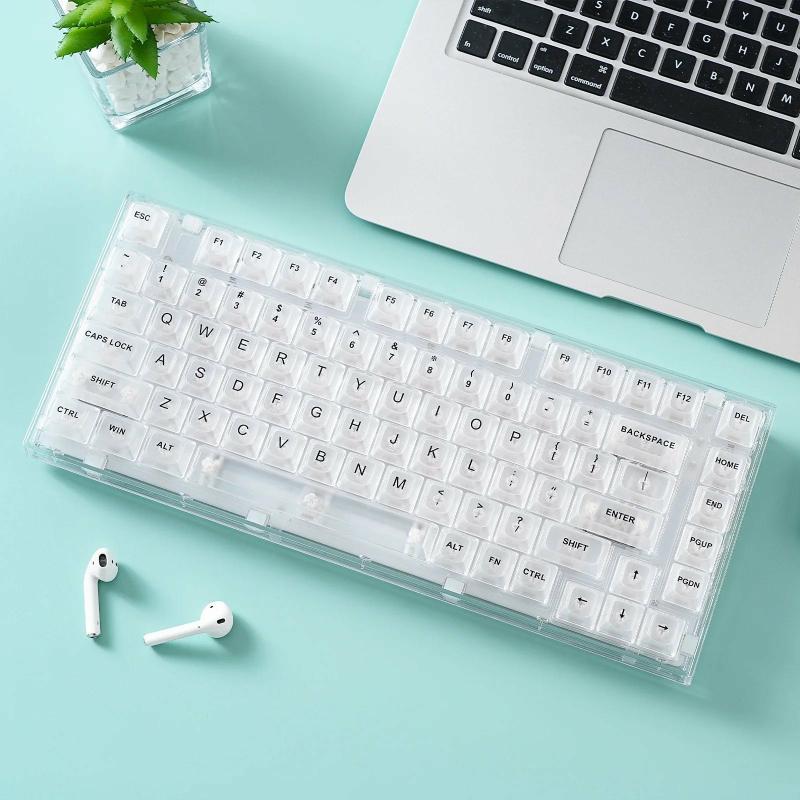 Crystal Transparent X75 Wired 82 Keys Hot Swap Mechanical Keyboard  |  Desk Accessories Desk Accessories Desk Accessories