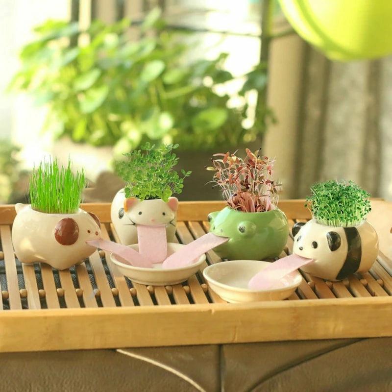 Cute Animal Drinking Ceramic Plant Pot  |  Bedroom Decor Bedroom Decor Bedroom Decor