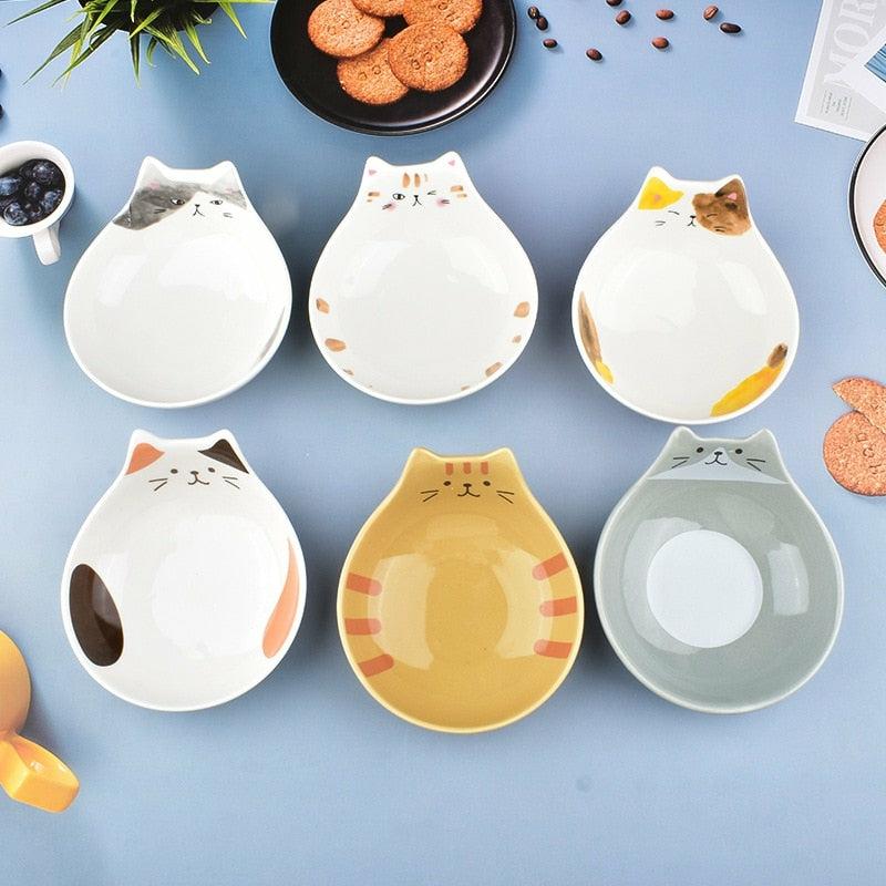 Cute Ceramic Cat Face Rice Bowl  |  Kitchen & Bento Home Decor Kitchen & Bento