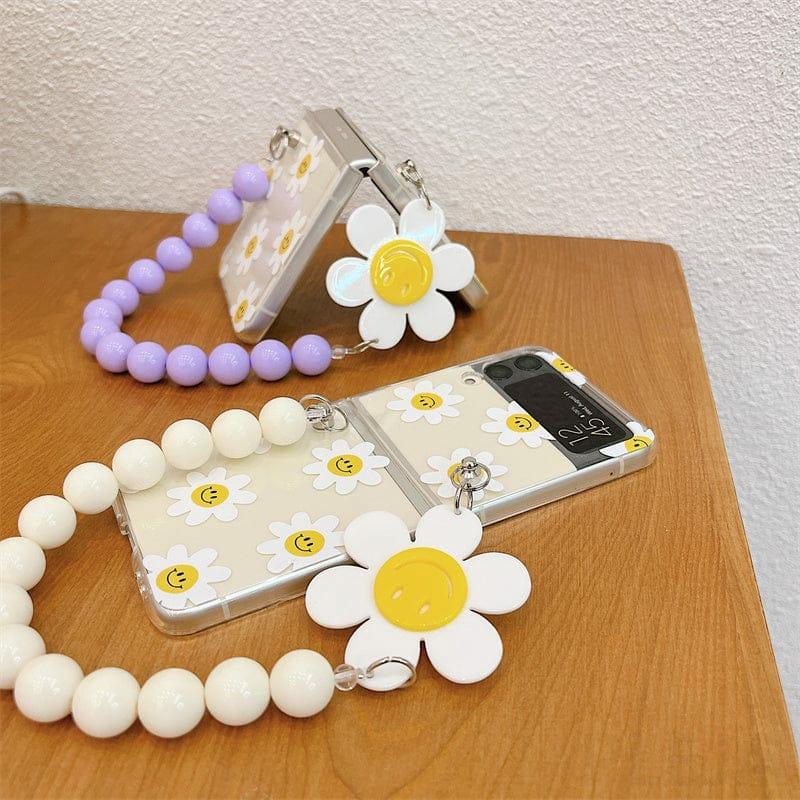 Cute Smile Sunflower Bracelet Phone Case Samsung Galaxy Z Flip 3  |  Phone Cases Accessories Phone Cases