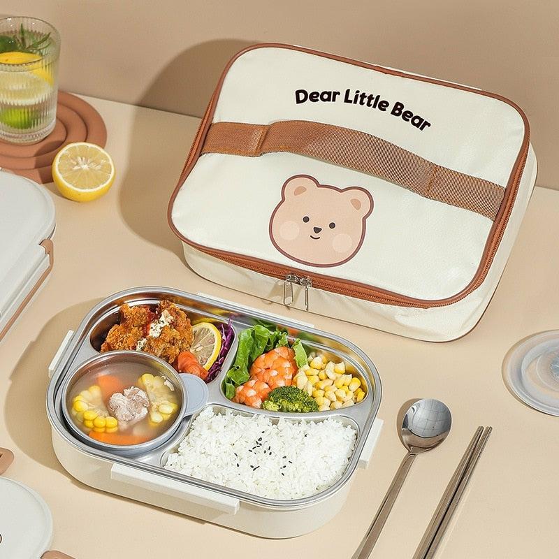 Dear Bear 304 Stainless Steel Bento Lunch Box  |  Kitchen & Bento Home Decor Kitchen & Bento