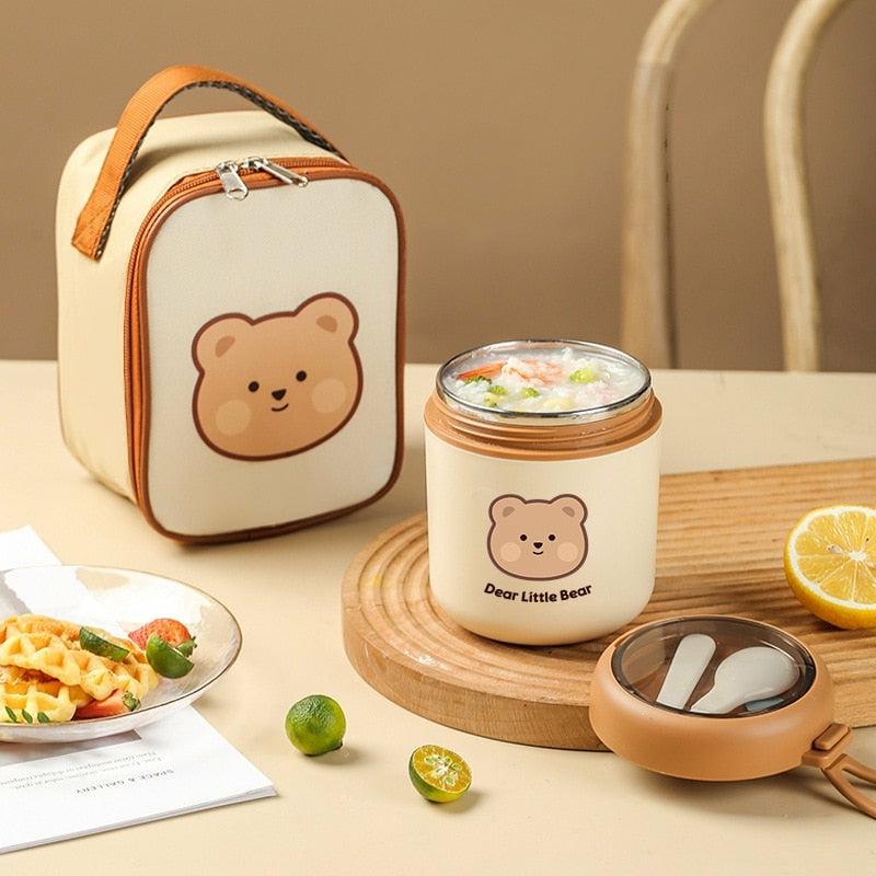 Dear Bear 304 Stainless Steel Thermo Food Storage / Bento Box  |  Kitchen & Bento Home Decor Kitchen & Bento