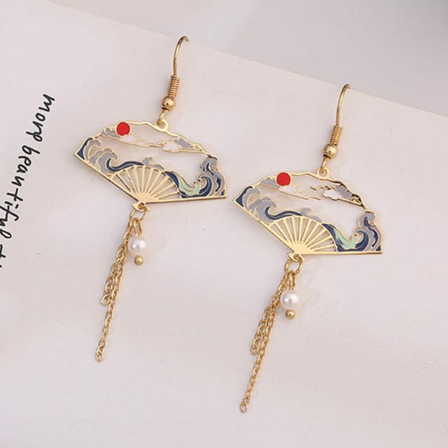 Japan Sun Fan Earrings  |  Jewellery Accessories Jewellery