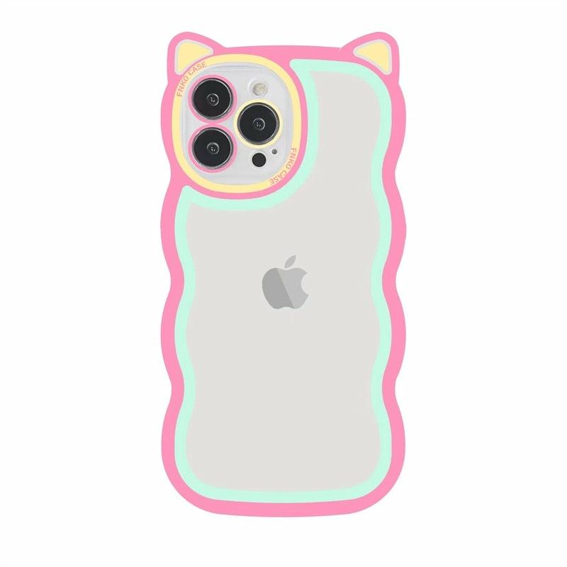 Kawaii Cat Wavey Edge Iphone Case  |  Phone Cases Accessories Phone Cases