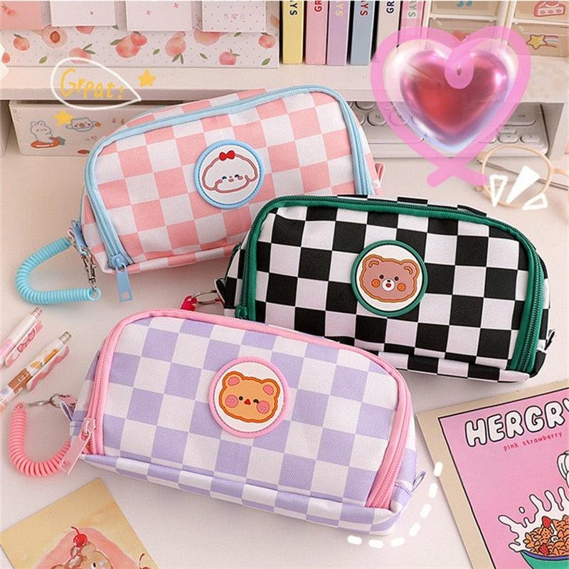 Kawaii Cubby Canvas: Beary Cute Schoolmate Pencil Pouch  |  Desk Accessories Desk Accessories Desk Accessories