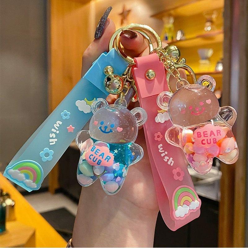 Kawaii Cute Chubby Bear Quicksand Keychain  |  Keyrings & Charms Accessories Keyrings & Charms