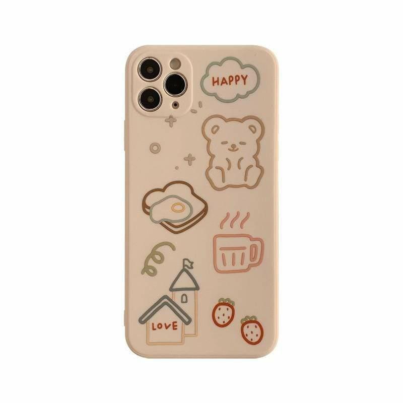 Kawaii Happy Bear Phone Case  |  Phone Cases Accessories Beige