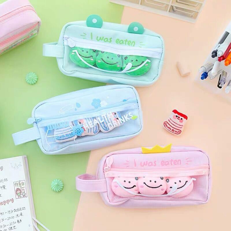 Kawaii Pet Charm Poms Pencil Case  |  Desk Accessories Desk Accessories Desk Accessories