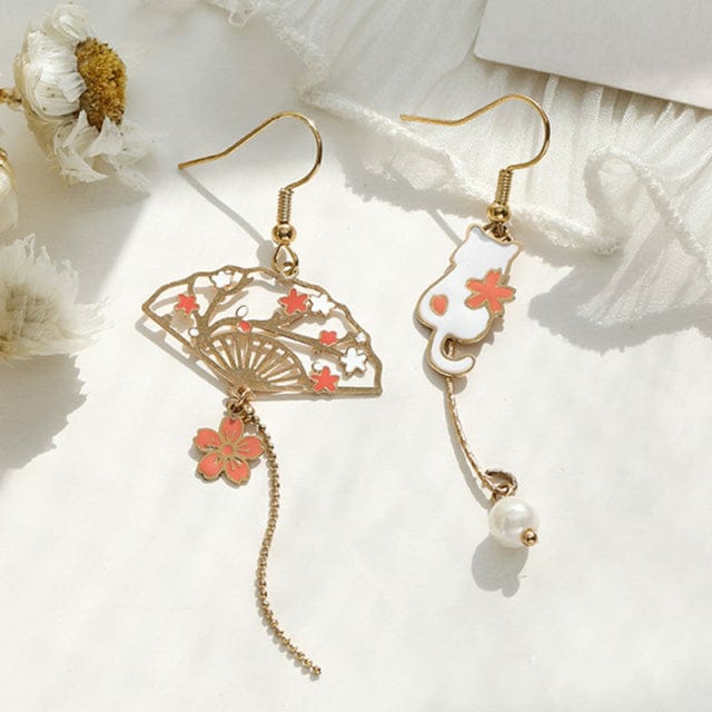 Kitty Blossom Fan Earrings  |  Jewellery Accessories Jewellery