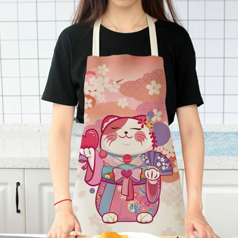 Lucky Cat Chef Kitchen Apron  |  Kitchen & Bento Home Decor Kitchen & Bento