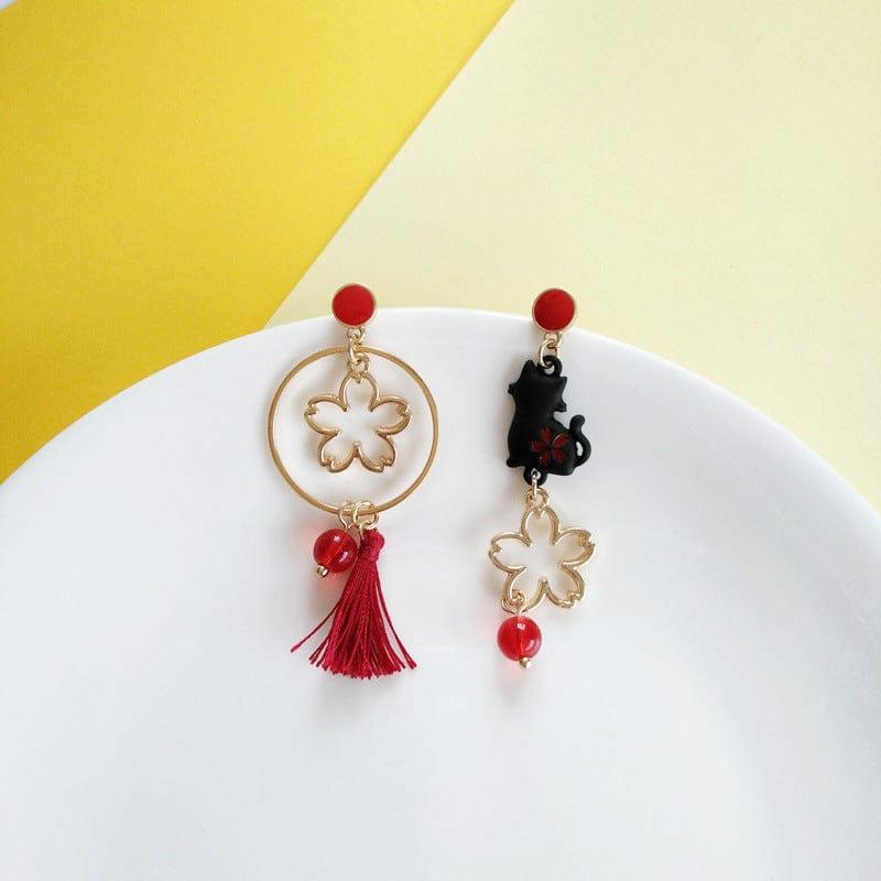 Lucky Cat Sakura Earrings  |  Jewellery Accessories Jewellery