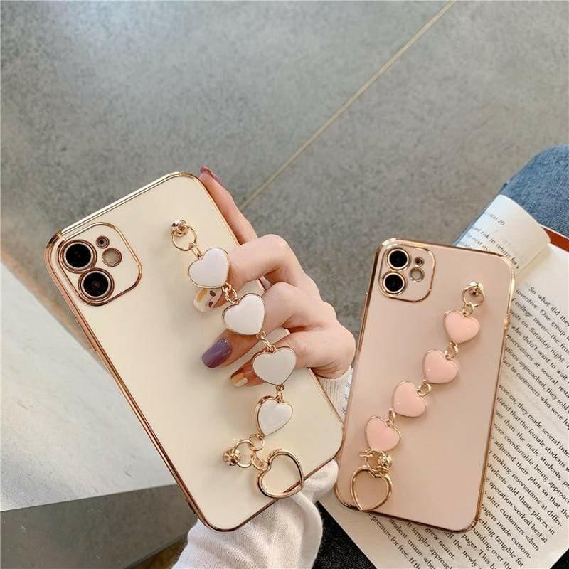 Luxury Heart Bracelet Phone Case  |  Phone Cases Accessories Beige