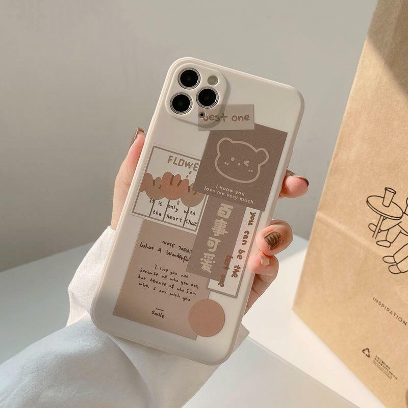 Retro Bear Phone Case  |  Phone Cases Accessories Beige