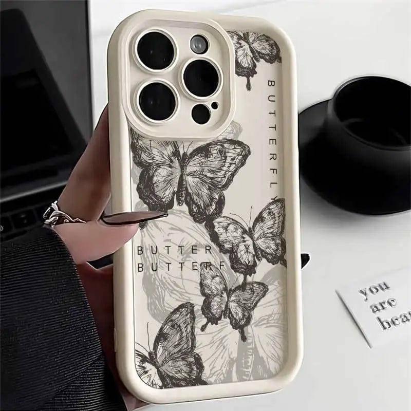 Retro Butterfly Phone Case  |  Phone Cases Accessories Beige