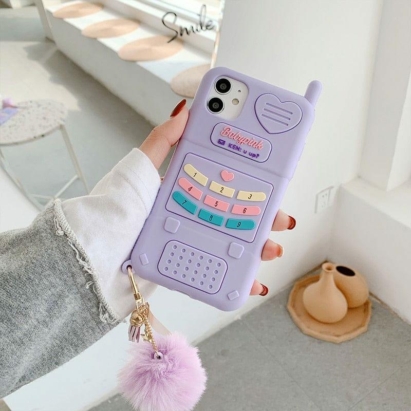 Retro Heart Iphone Case Pink / Purple  |  Phone Cases Accessories Phone Cases