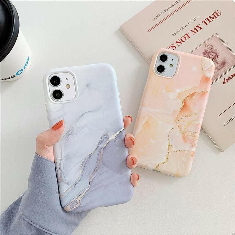 Retro Marble Phone Case  |  Phone Cases Accessories Orange