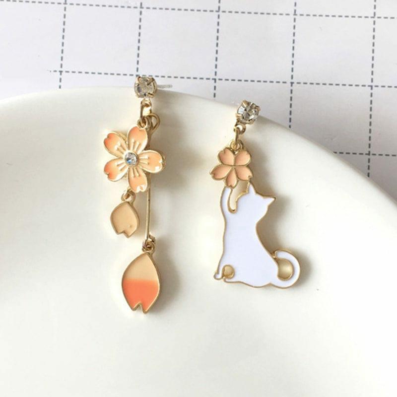 Sakura Cat Earrings  |  Jewellery Accessories Jewellery