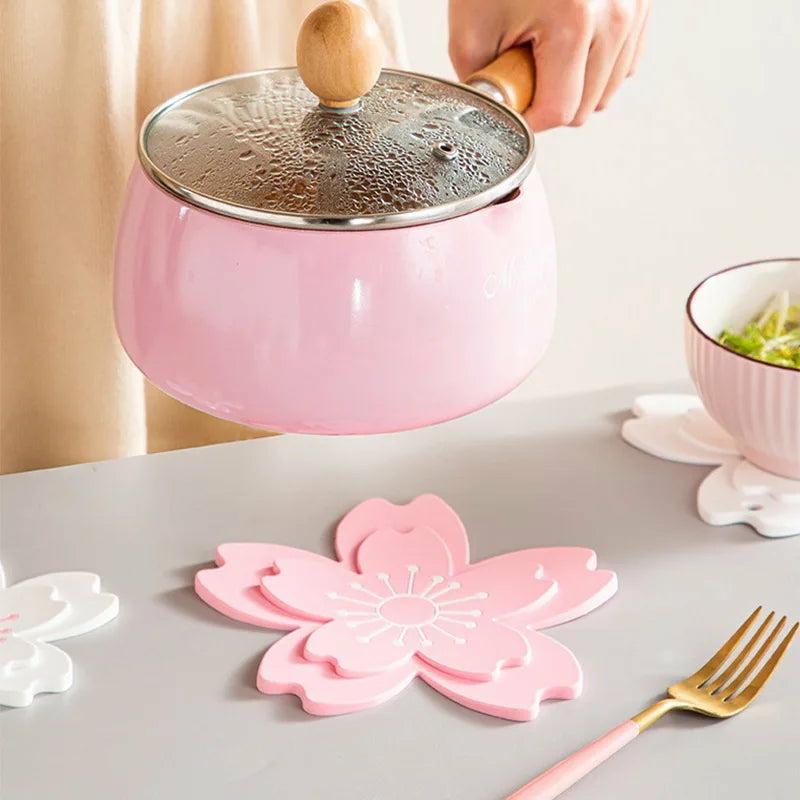 Sakura Flower Silicone Hot Pan Plate Mat Coaster  |  Kitchen & Bento Home Decor Kitchen & Bento