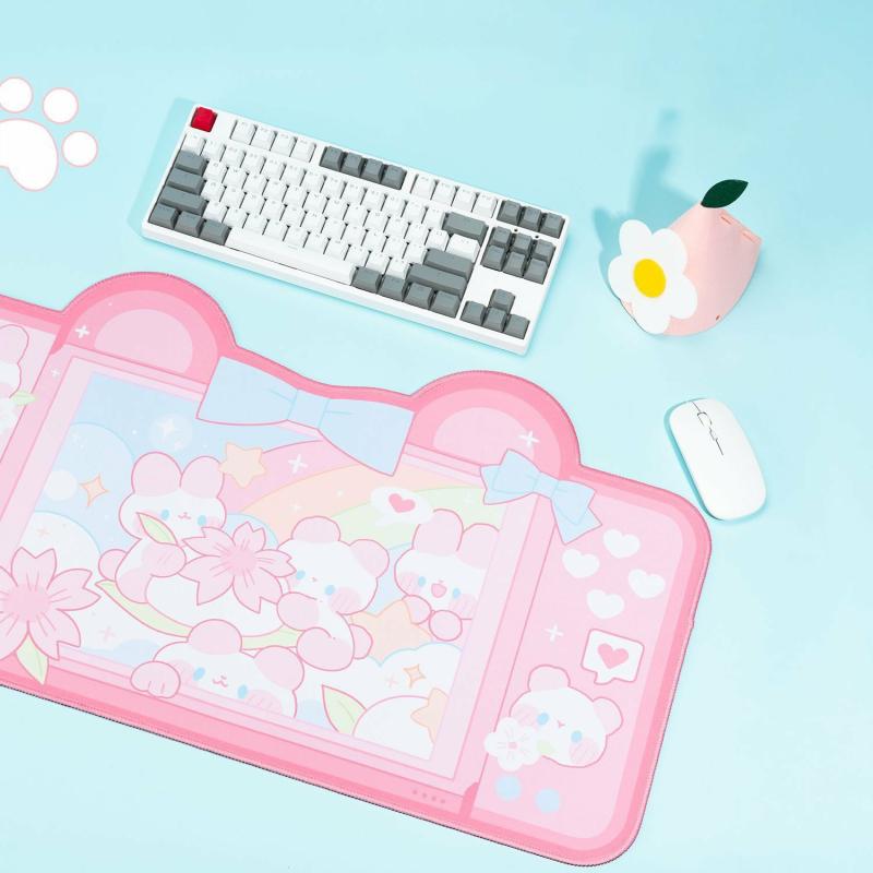 Sakura Love Bunny Desk Mouse Pad  |  Desk Accessories Desk Accessories Desk Accessories