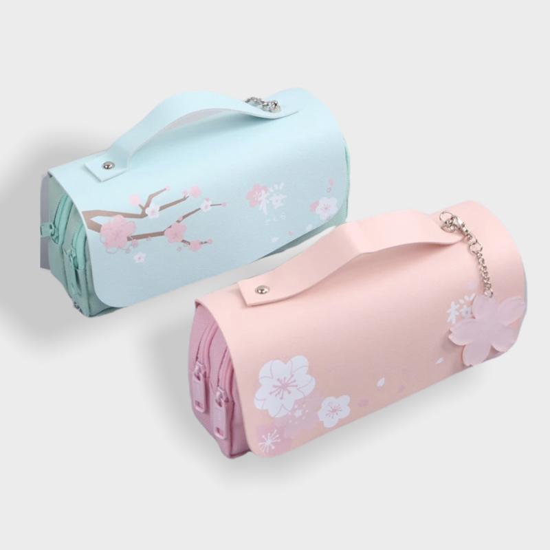 Sakura Pu Leather Pencil Case  |  Desk Accessories Desk Accessories Desk Accessories