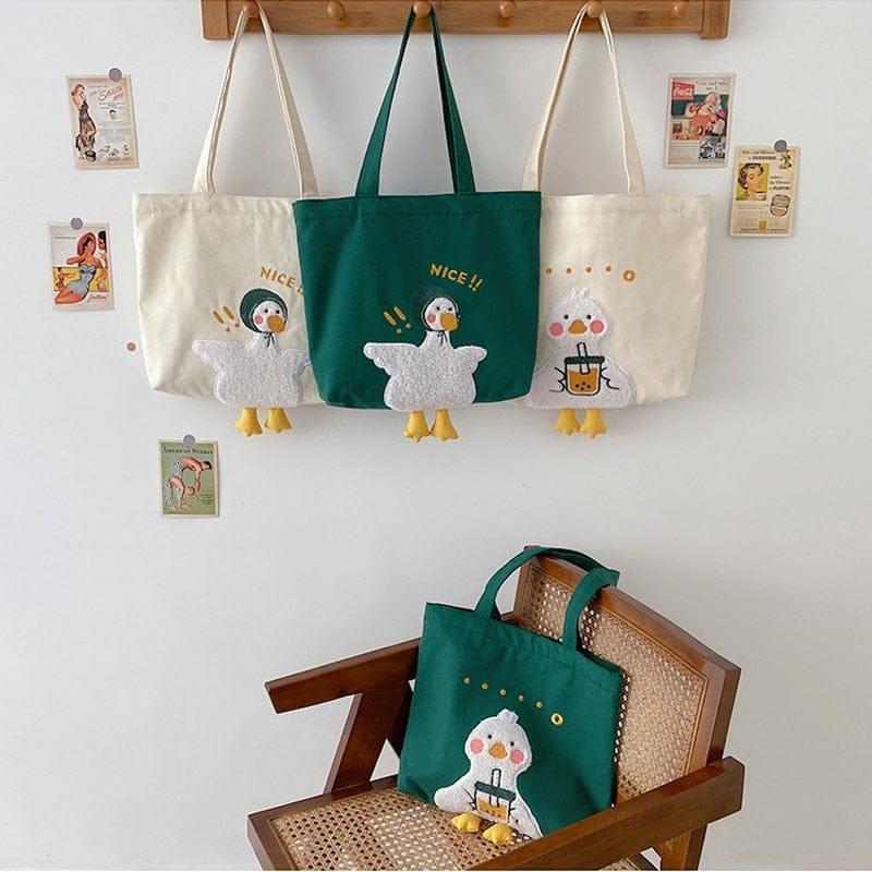 Shoppu Duck Canvas Tote Bag  |  Bags Accessories Bags