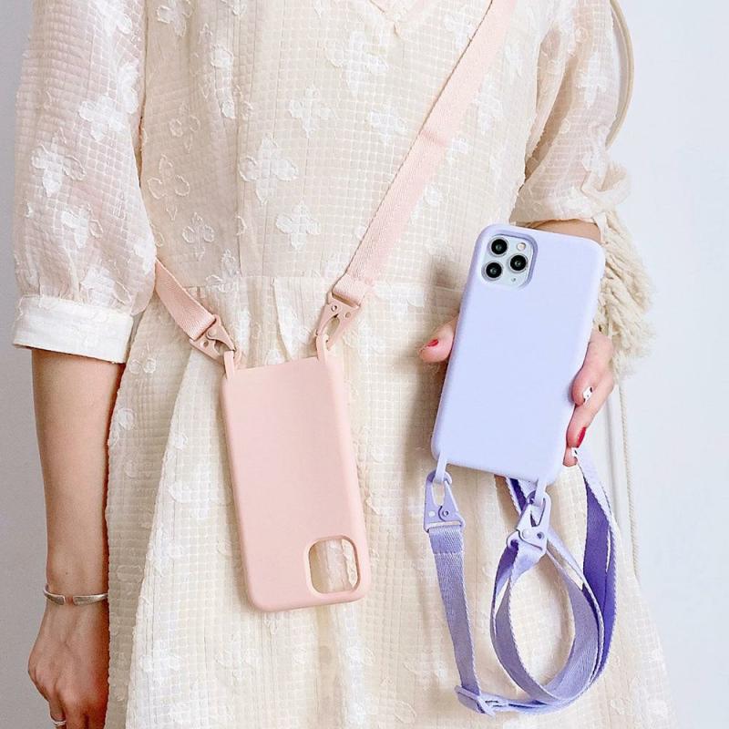 Solid Color Crossbody Phone Case  |  Phone Cases Accessories Black