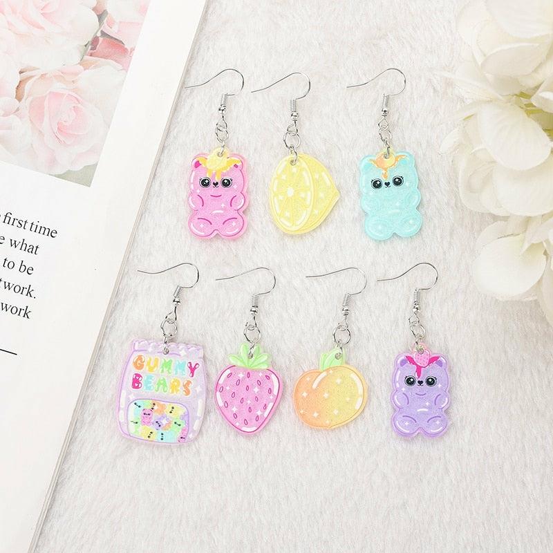 The Kawaii Shoppu – 1Pair Gummy Bears Resin Earrings  |  Jewellery Accessories Jewellery