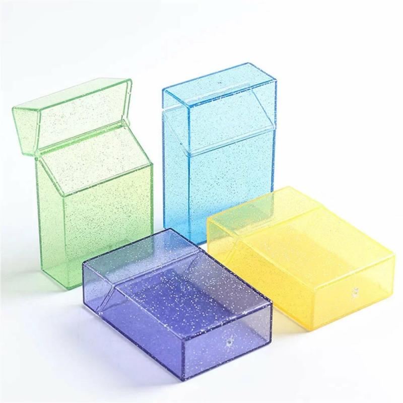 Transparent Glitter Photo Card Storage Box Holder  |  Desk Accessories Desk Accessories Desk Accessories