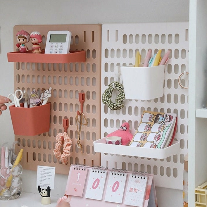 Wall Storage Pegboard Hanging Basket Storage Shelves  |  Desk Accessories Desk Accessories Desk Accessories