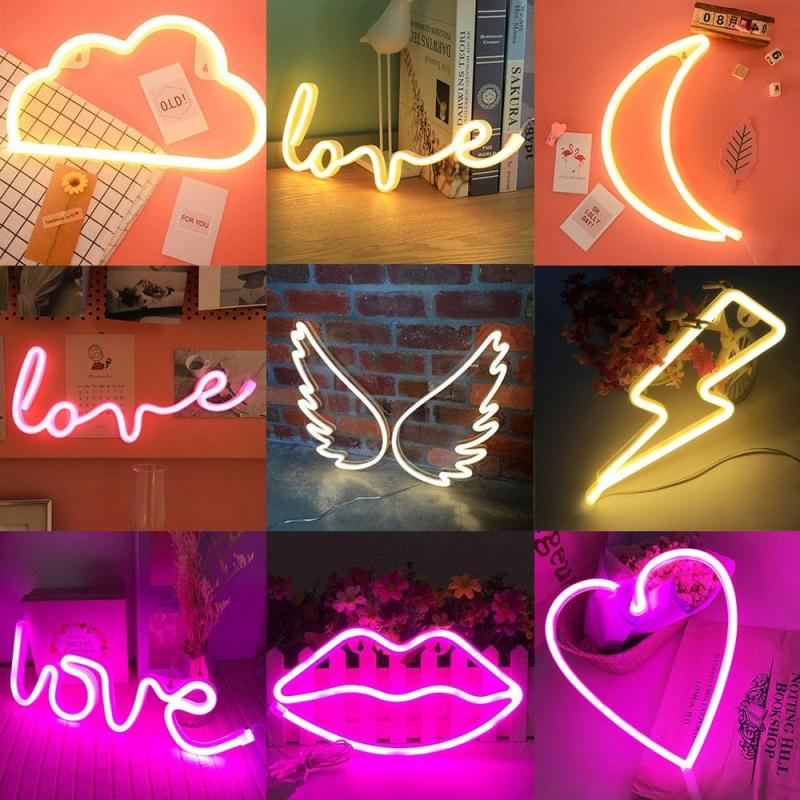 Aesthetic Moon, Heart, Kawaii, Cloud Led Neon Sign Wall Lights  |  Desk Accessories Desk Accessories Desk Accessories