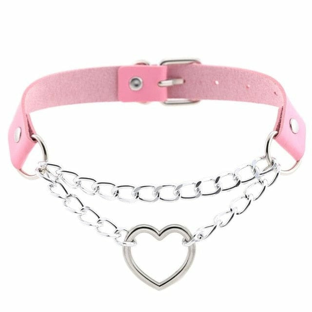 Kawaii Goth Heart Chain Choker | 16 Colours  |  Jewellery Accessories Jewellery