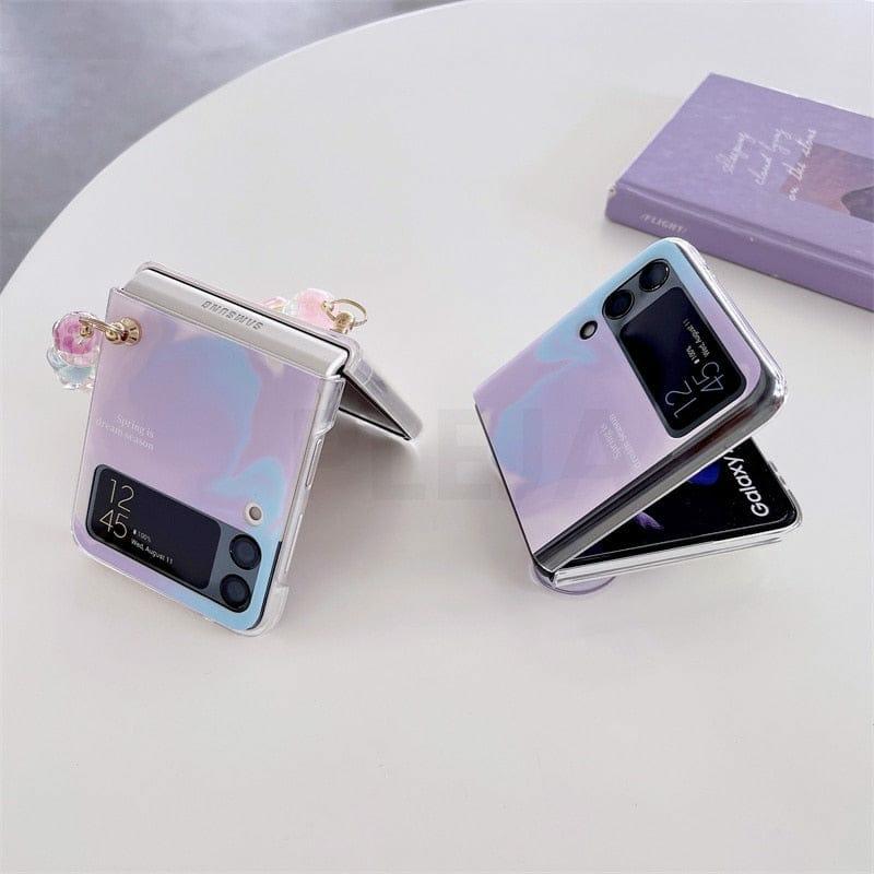 Pastel Butterfly Bracelet Phone Stand Case For Samsung Galaxy Z Flip 3  |  Phone Cases Accessories Phone Cases