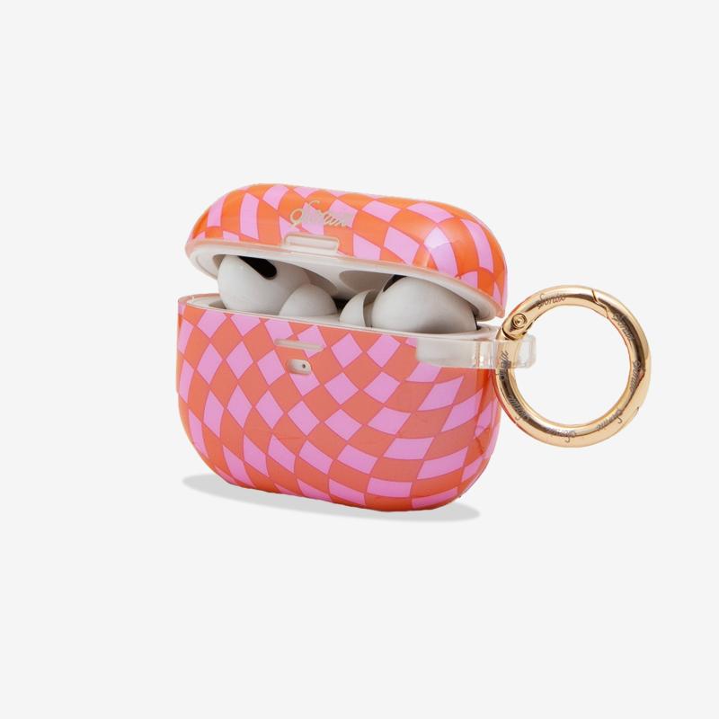 Checkmate Pink/Orange Airpods Case  |  Airpods Cases Airpods Cases Airpods Cases