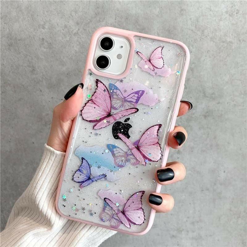 Glittery Butterfly Iphone Case  |  Phone Cases Accessories Green